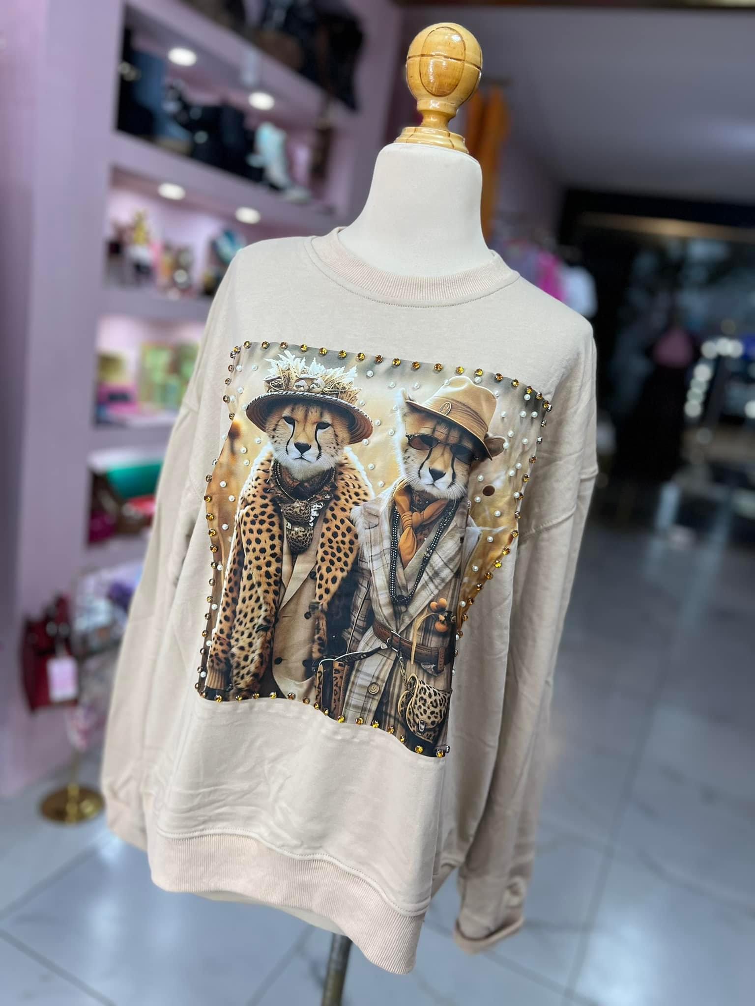 Sudadera Camel Leopardo 