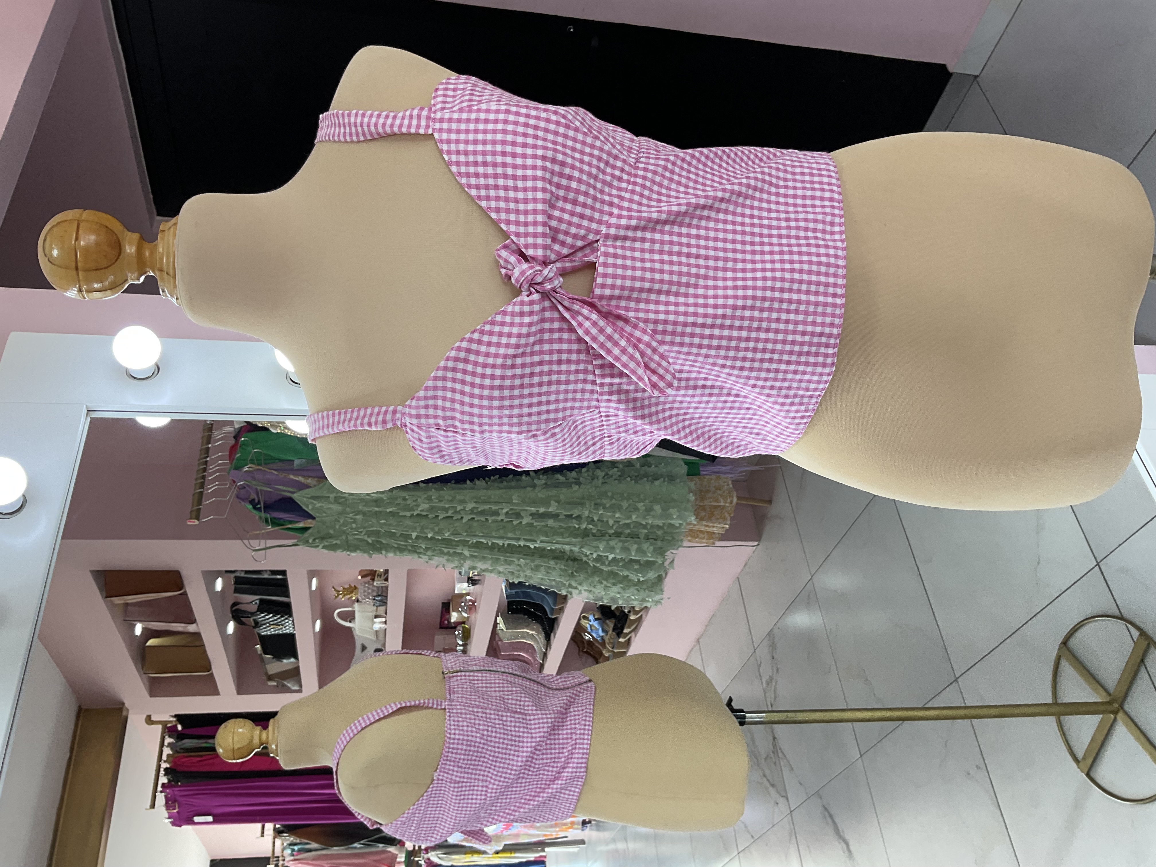 Crop Top Cuadrado Tirante Rosa